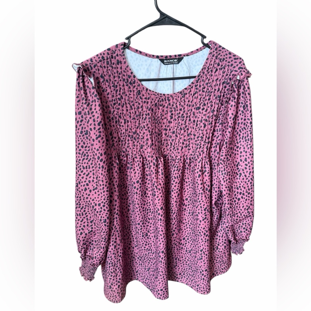 Bloom Chic Mauve Animal Print Blouse- 18/20 - Picture 2 of 4